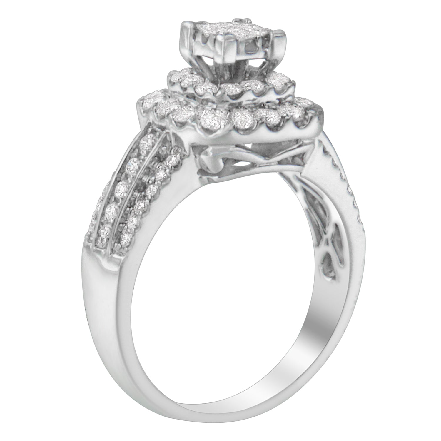 14K White Gold Diamond Vintage Ring (1 cttw, H-I Color, I1-I2 Clarity)
