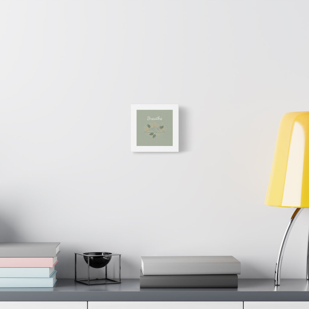Breathe Mountain Line Canvas | Nature Symbols, Minimal Forest Wall Art