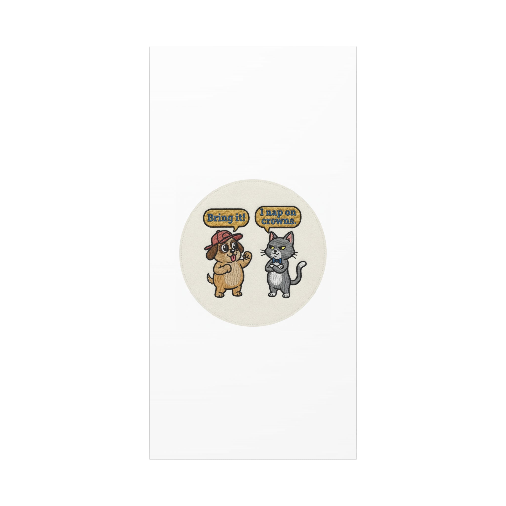 Funny Cat vs Dog Canvas | Pet Rivalry Wall Art