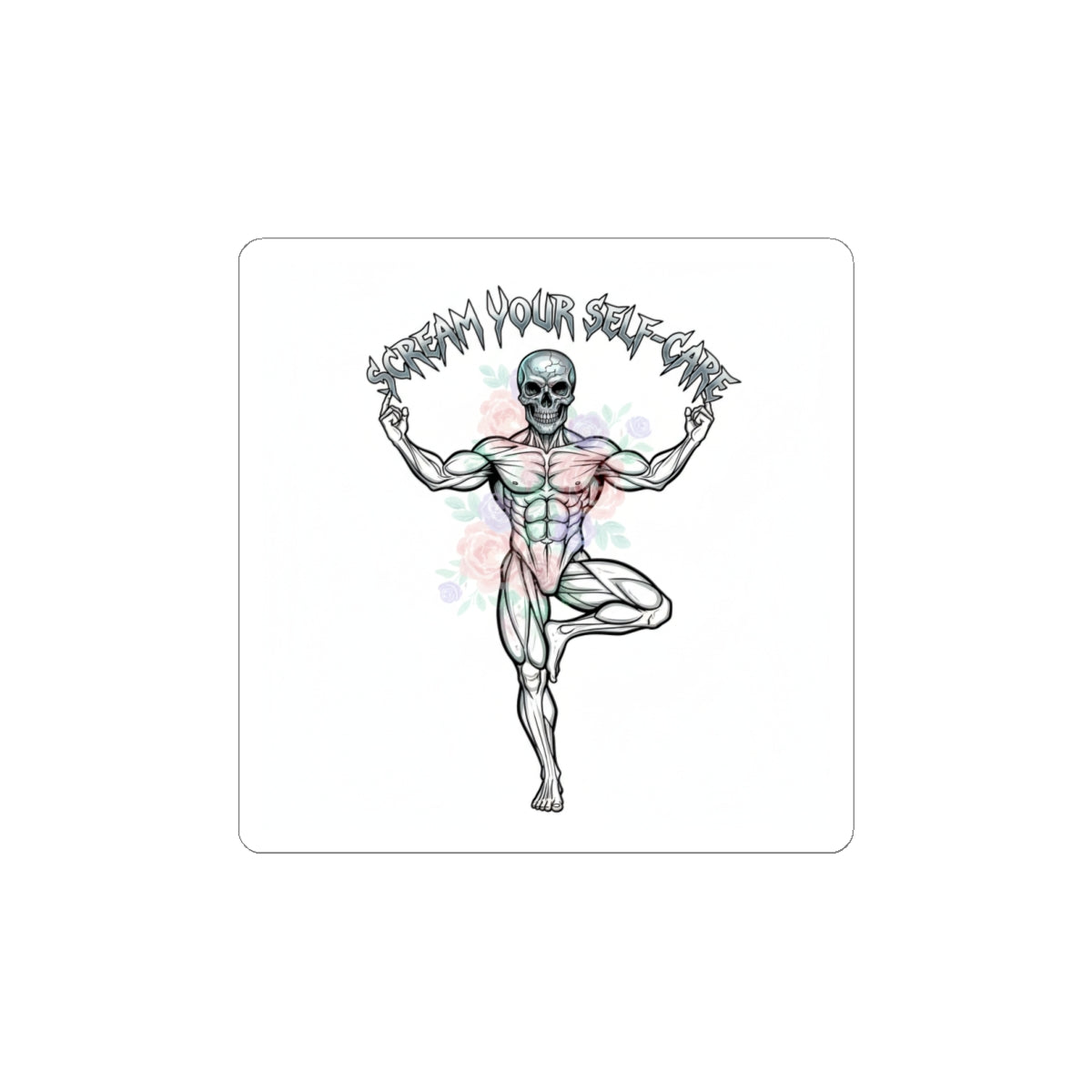 Scream Your Self-Care Kiss-Cut Stickers | heavy metal wellness, gothic wellness quote