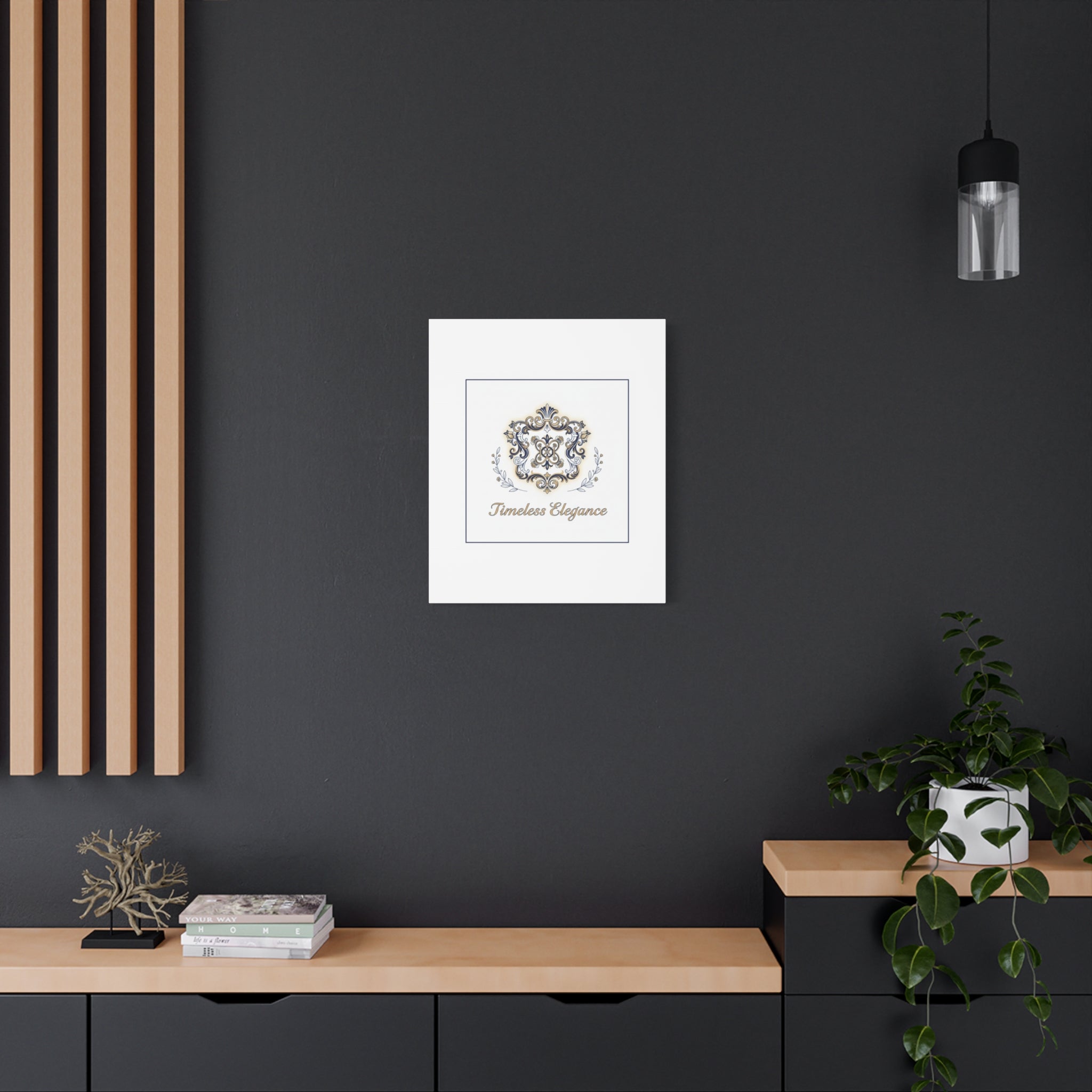 Ornate Brooch Emblem Canvas | Vintage Formalwear Accents, Baroque Print
