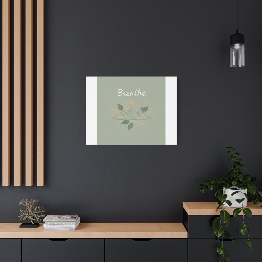 Breathe Mountain Line Canvas | Nature Symbols, Minimal Forest Wall Art