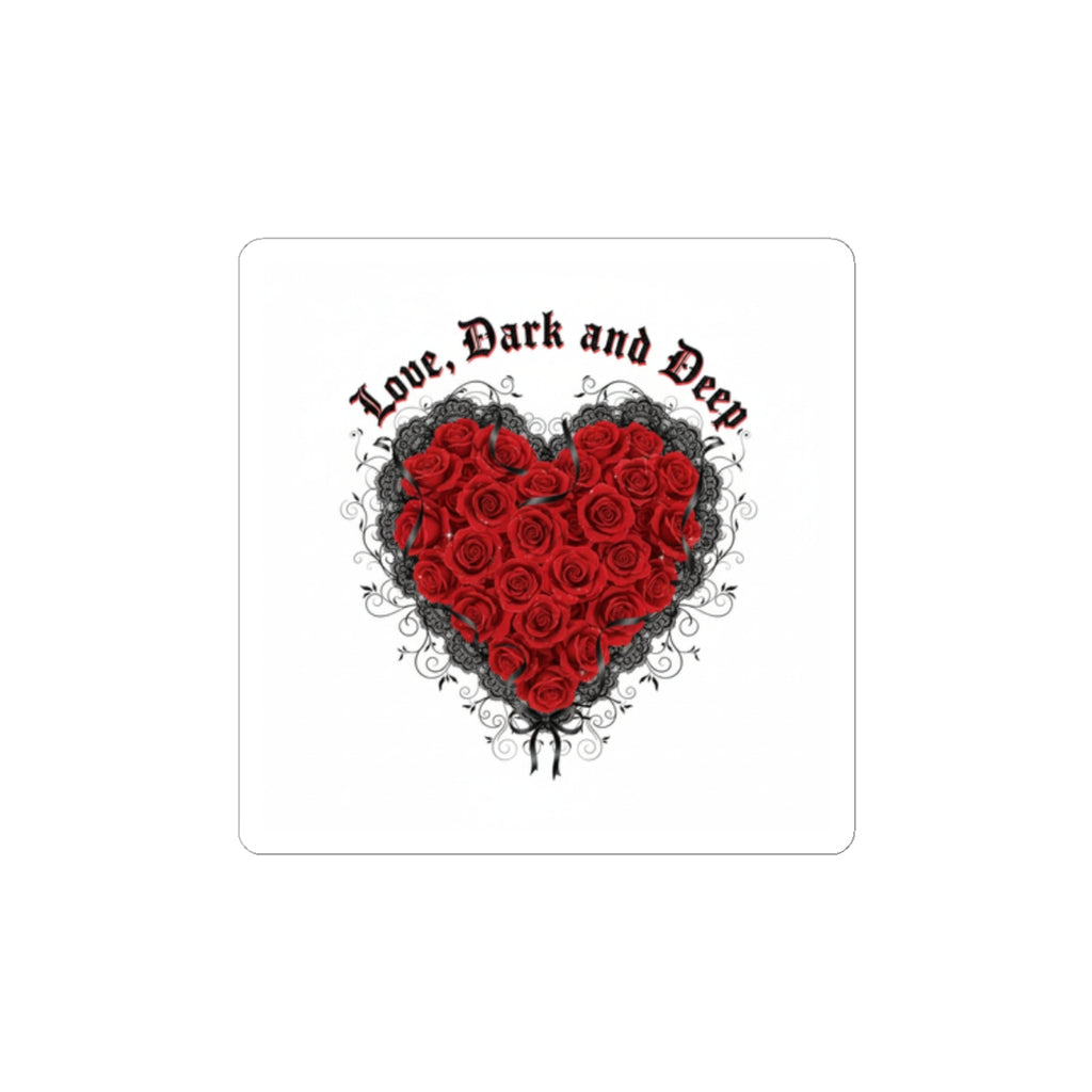 Love Dark and Deep Heart Sticker | gothic romance, 80s nostalgia