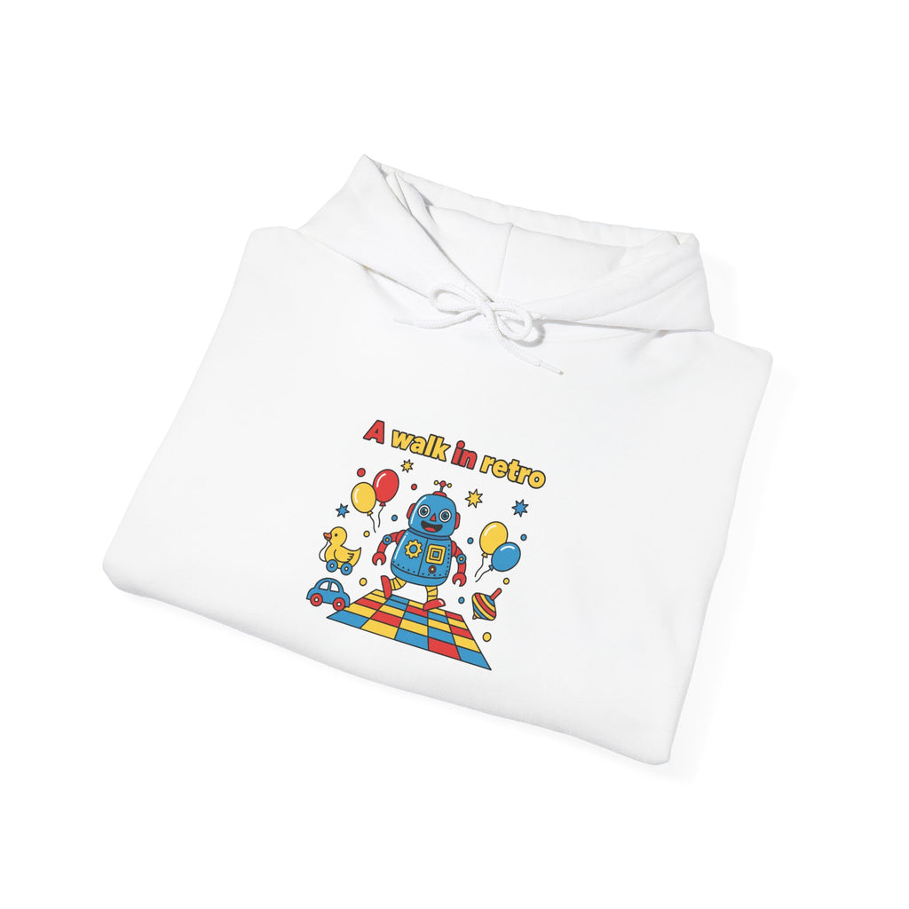 Retro Toy Robot Hoodie | Throwback Kid primary colors, childlike design