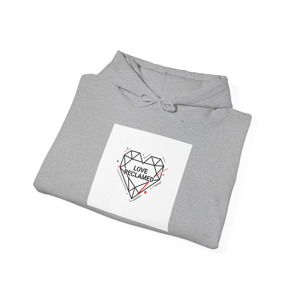 Minimal Geometric Heart Hoodie | modern heart design, punk heart