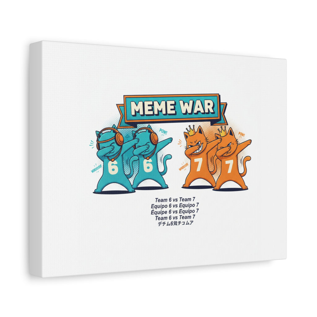 Meme War: Six vs. Seven Canvas Wall Art