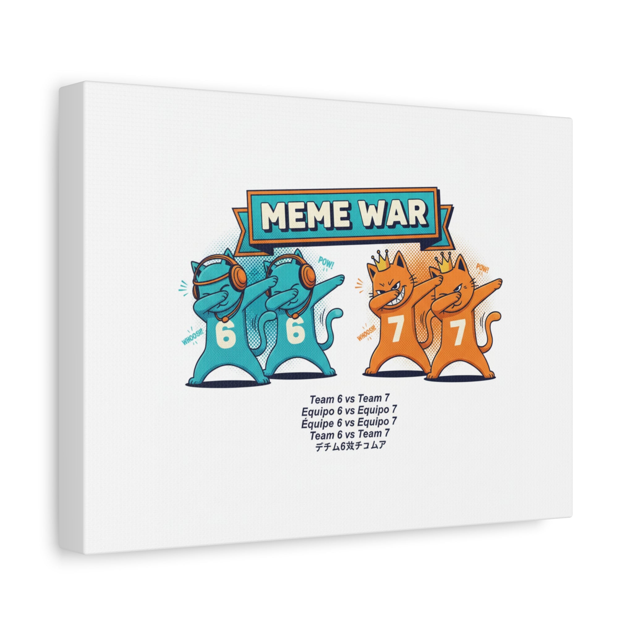 Meme War: Six vs. Seven Canvas Wall Art