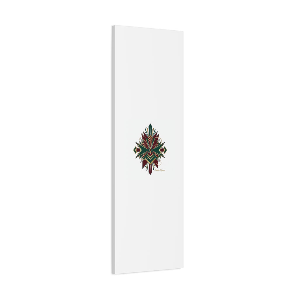 Art Deco geometric brass print Canvas | Neo-Deco chrome & gold fan motif