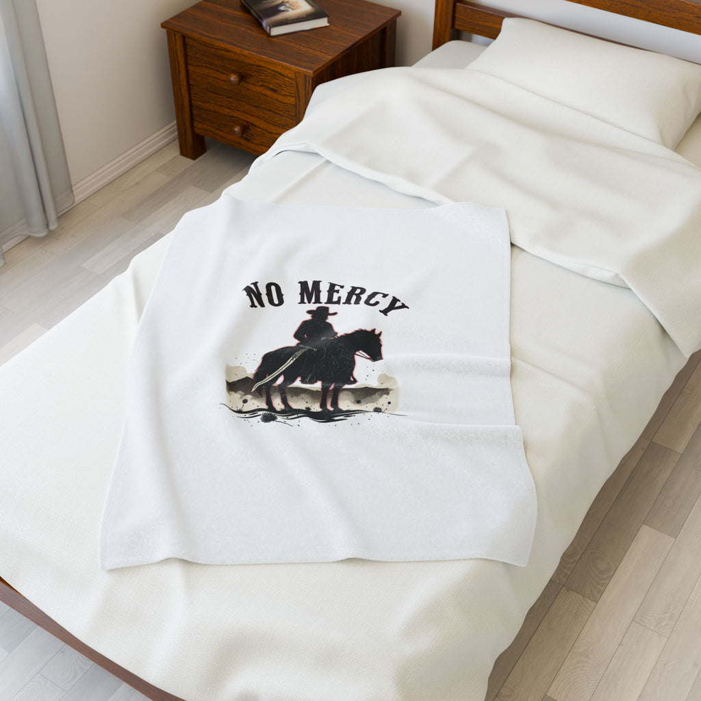 No Mercy Cowboy Rider Blanket | western skull art, gothic Americana