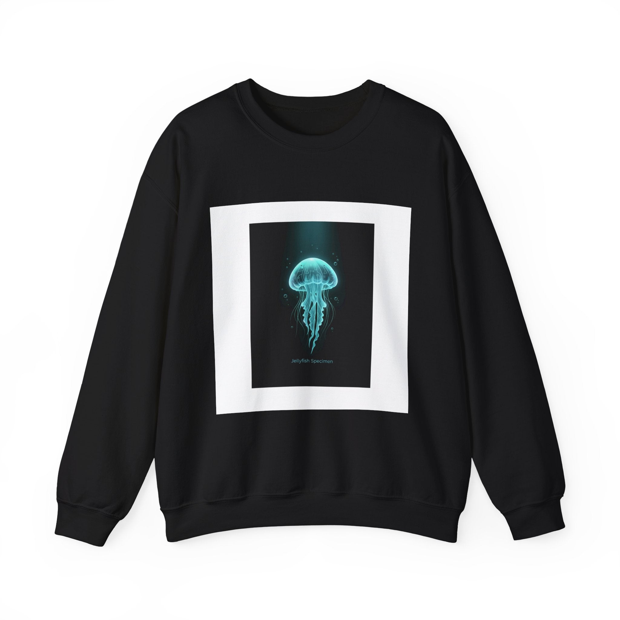 Bioluminescent Jellyfish Crewneck Sweatshirt | neon jelly print, deep-sea aesthetic