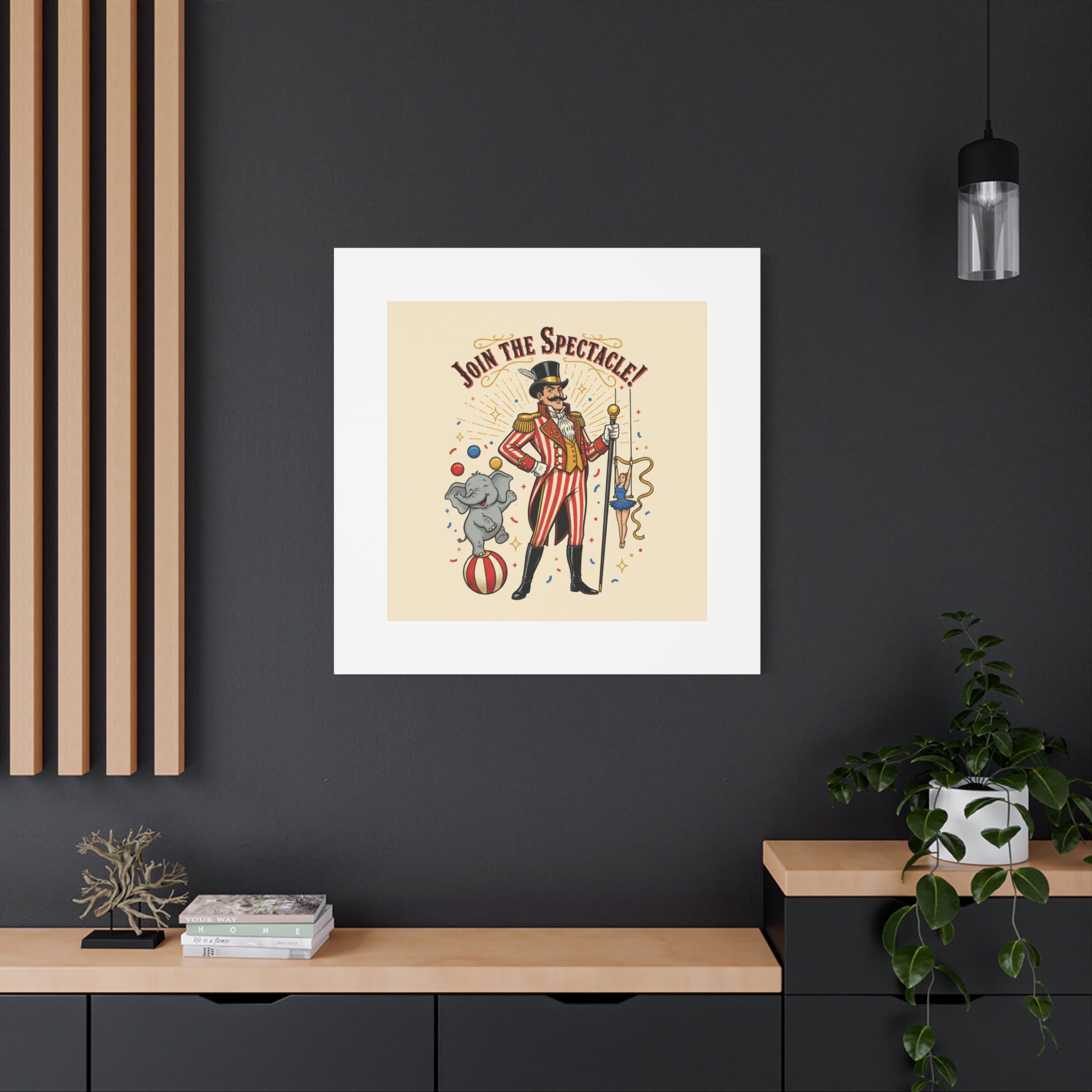 Join the Spectacle Circus Art Print | Matte Canvas, Stretched, Vintage Carnival Design