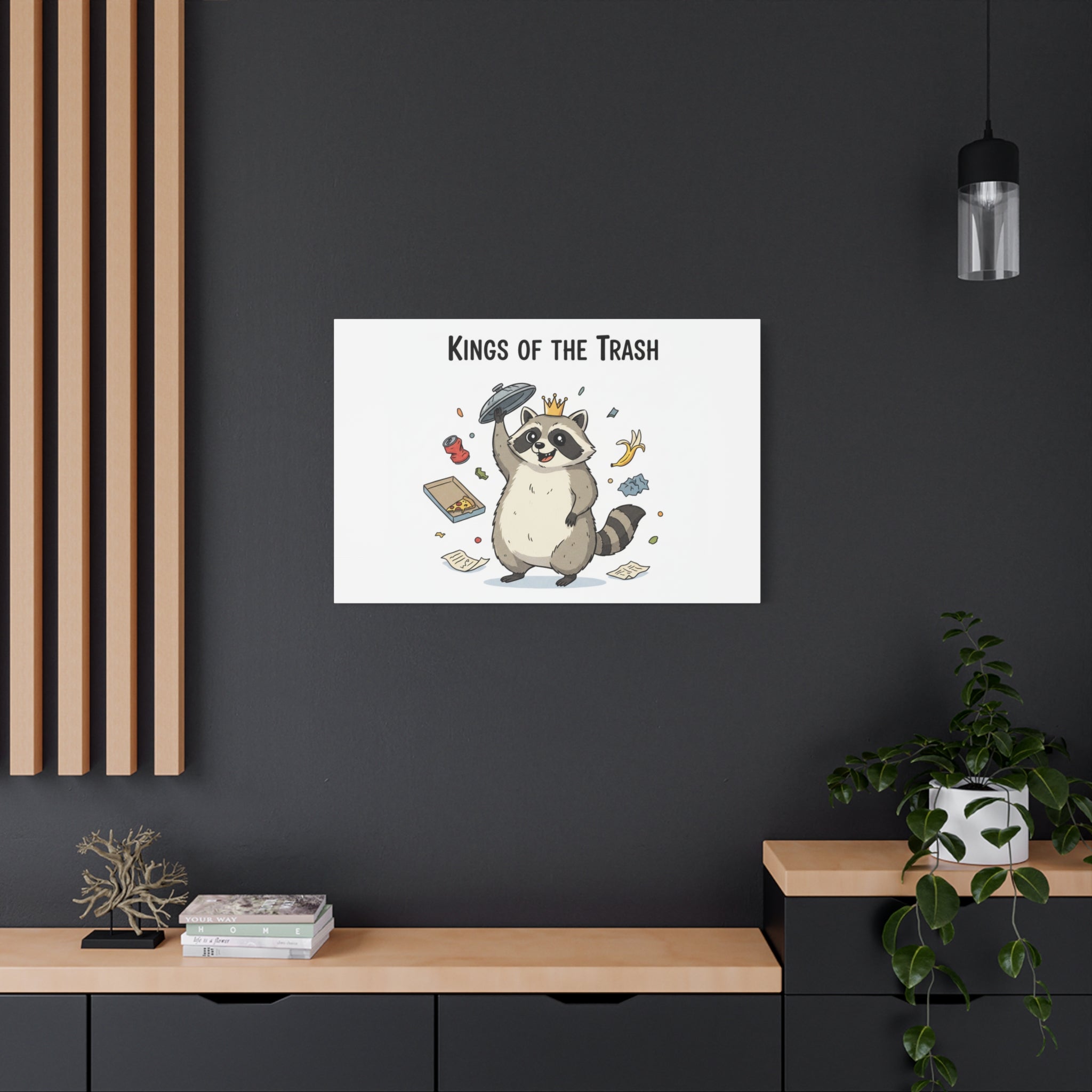 Kings of the Trash Canvas, Raccoon Doodle | Trash Panda, Goofy Critter Art