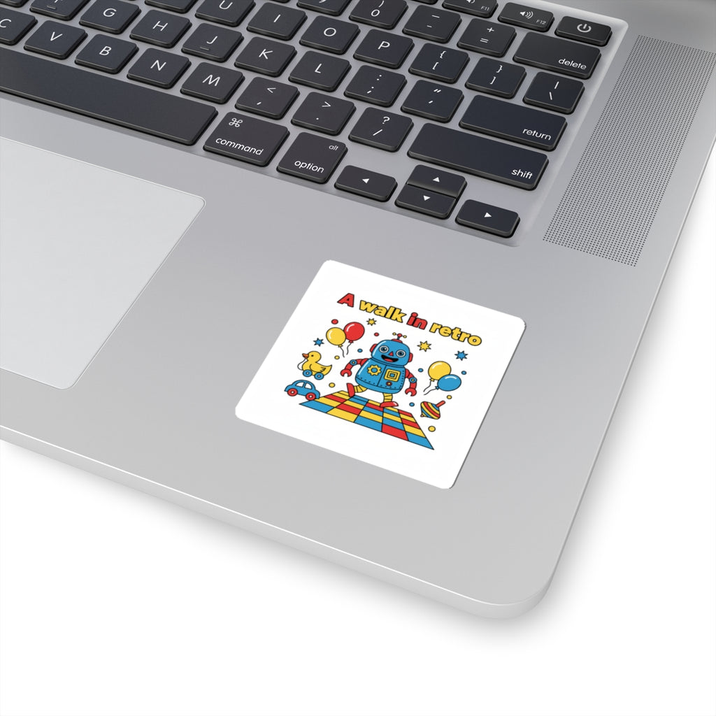 Retro Toy Robot Sticker | Throwback Kid, Primary Color Nostalgia