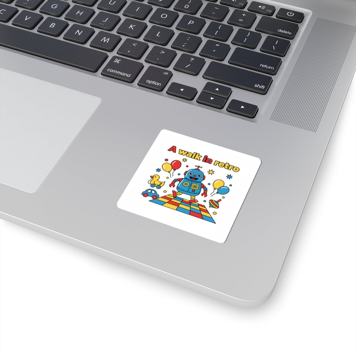 Retro Toy Robot Sticker | Throwback Kid, Primary Color Nostalgia