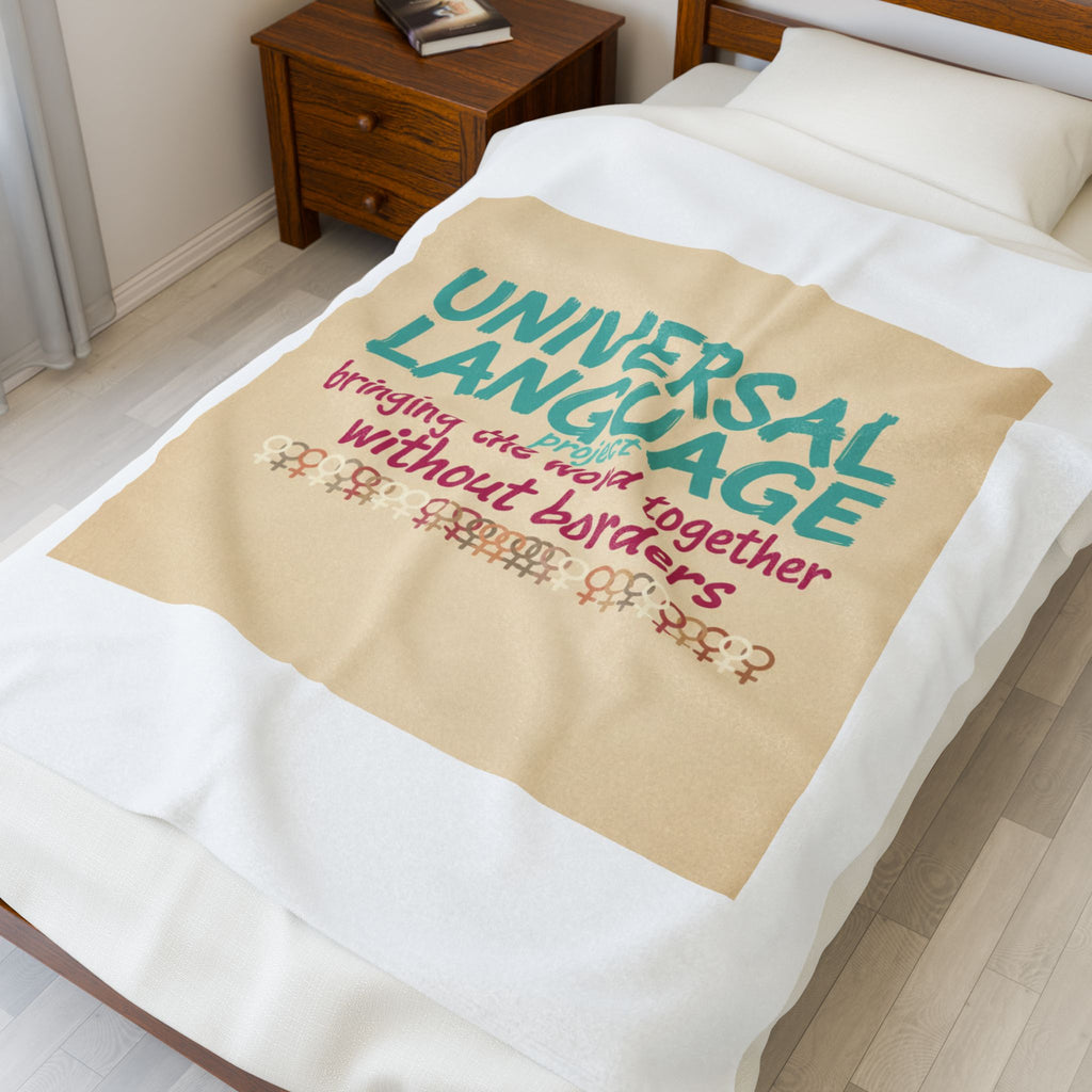 Universal Language Blanket | empowerment slogan, girl power throw