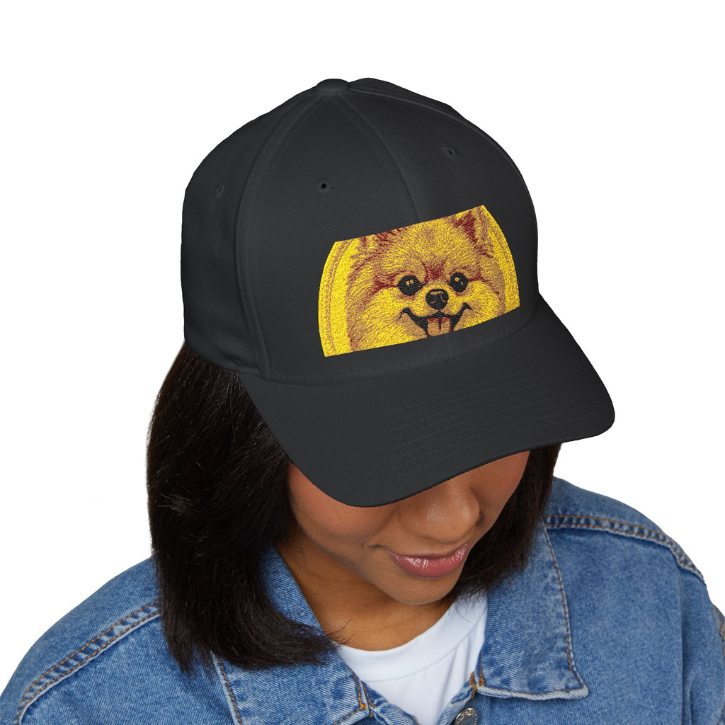 Embroidered Funny Pomeranian Dog Cap – Cute Dog Face Baseball Hat