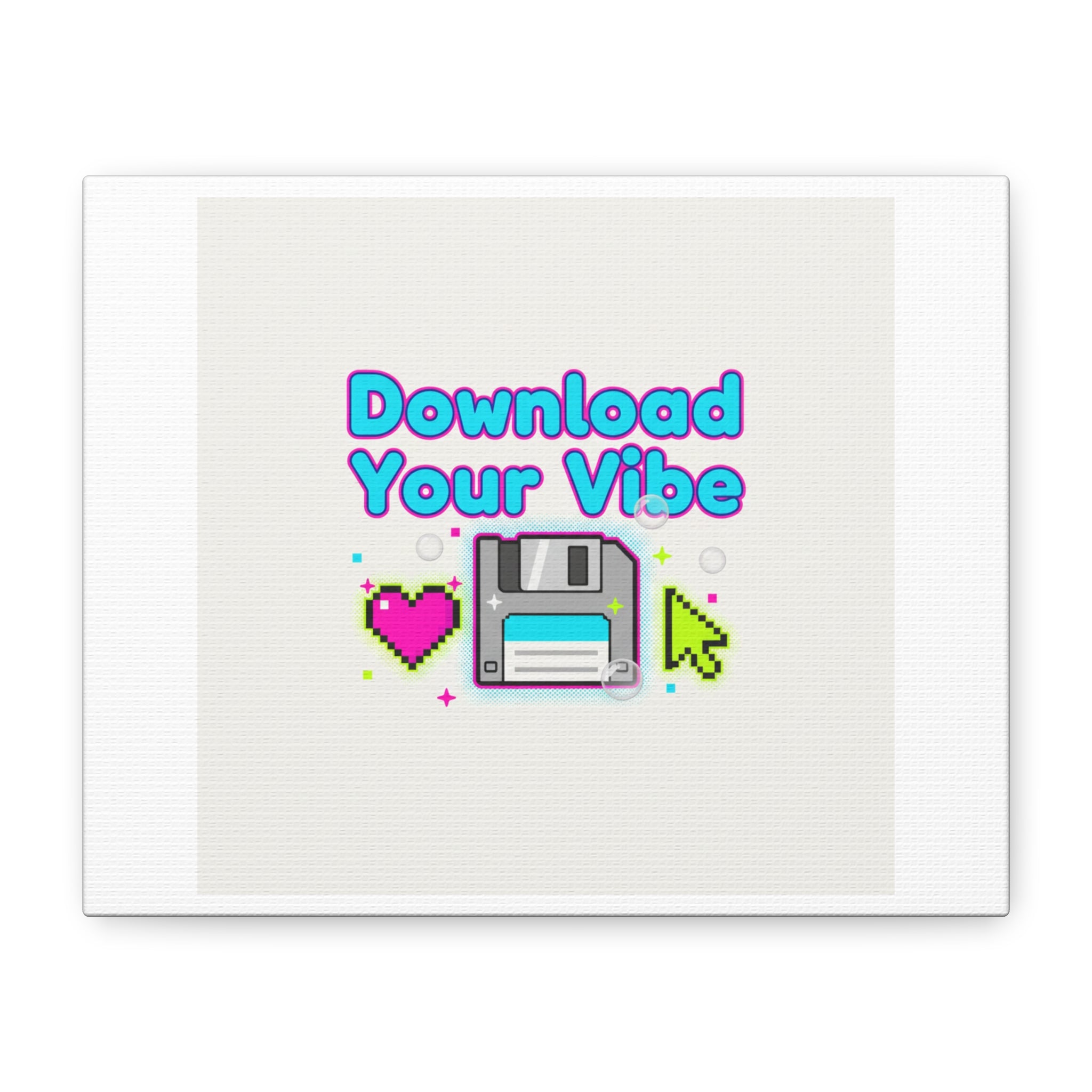 Download Your Vibe Canvas | Y2K Retro Tech, Pixel Floppy Disk Poster