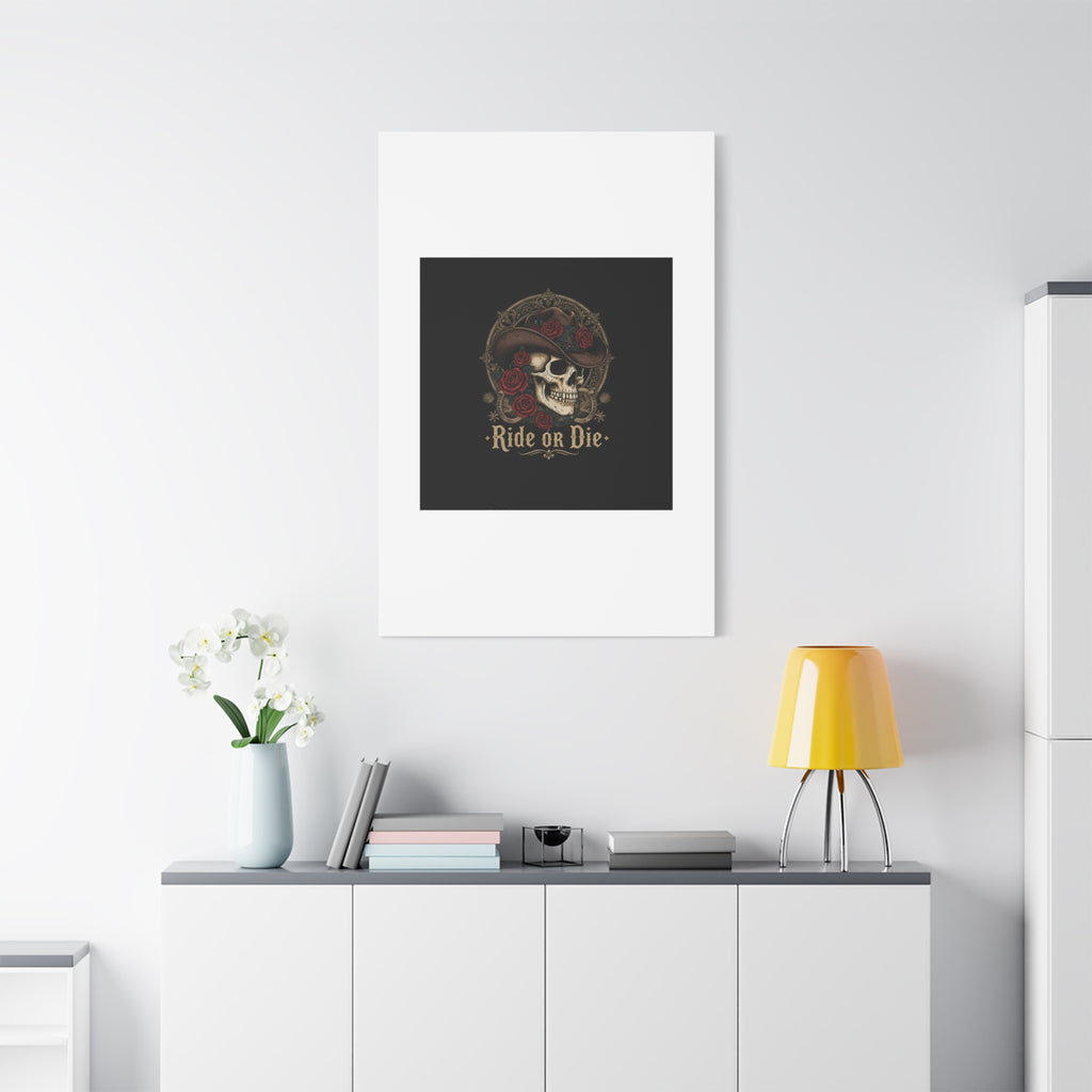 Ride or Die Skull Canvas | Western Skull Art, Gothic Americana