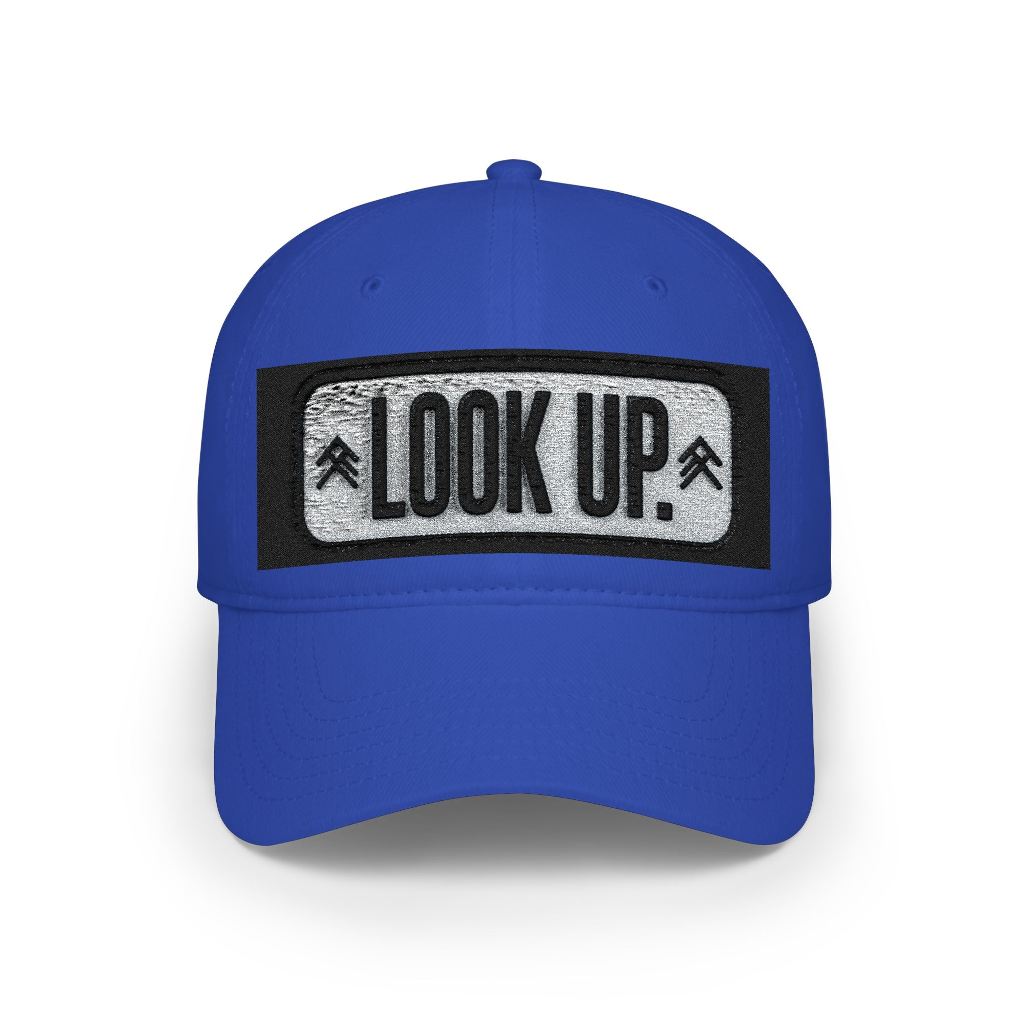 LOOK UP Patch Baseball Cap — Motivational Low-Profile Red Hat