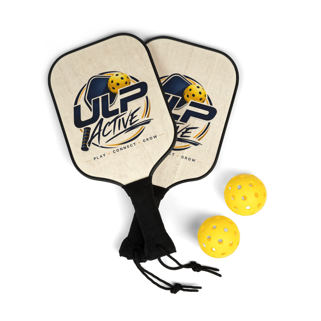Pickleball Paddle Set — ULP Active Logo Pickleball Kit with 2 Paddles & Balls