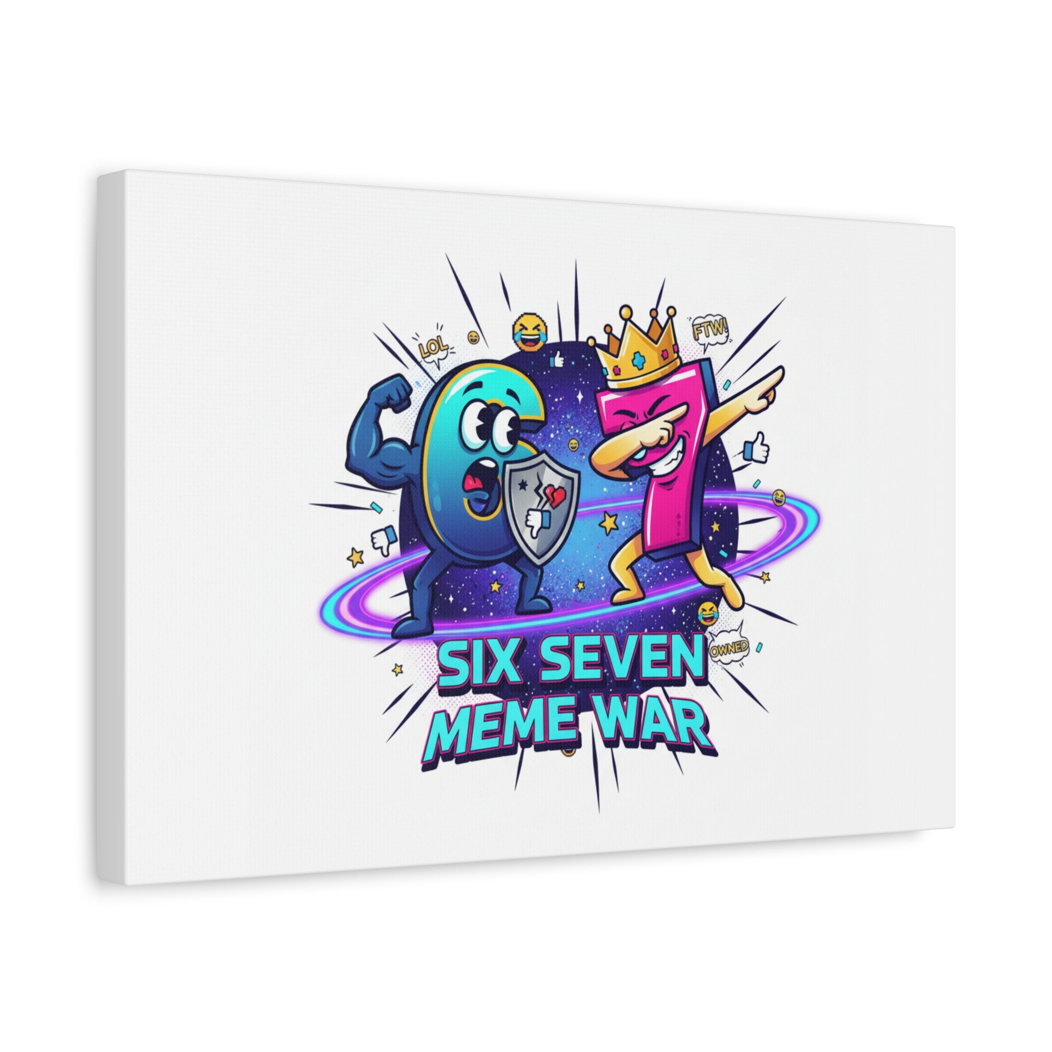 Six Seven Meme War Canvas | Legendary Internet Battle Art, Viral Culture Wall Decor