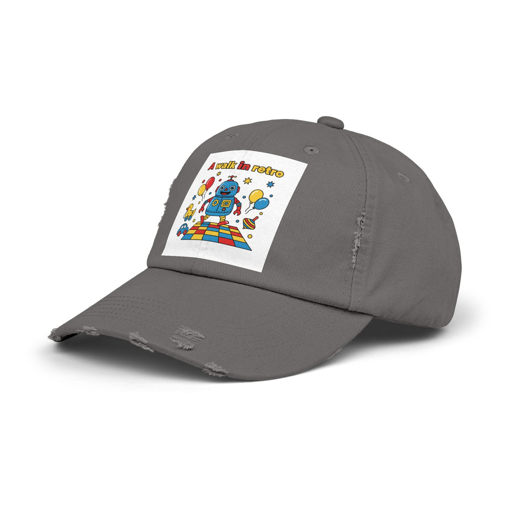 Retro Robot Baseball Cap - "A Walk in Retro" Distressed Patch Hat