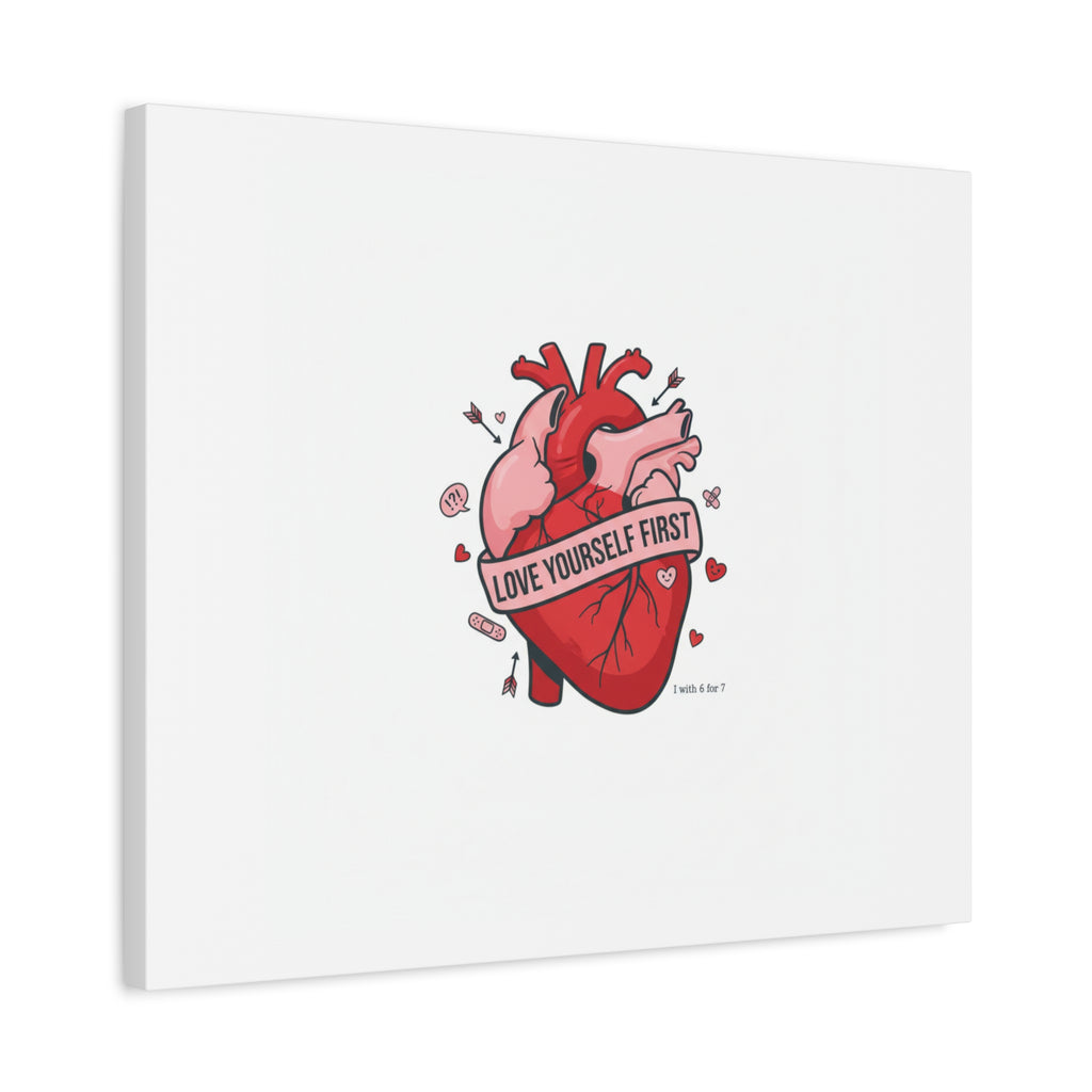 Love Yourself First Canvas, Hearts-with-a-Twist, Anti-Valentine Art