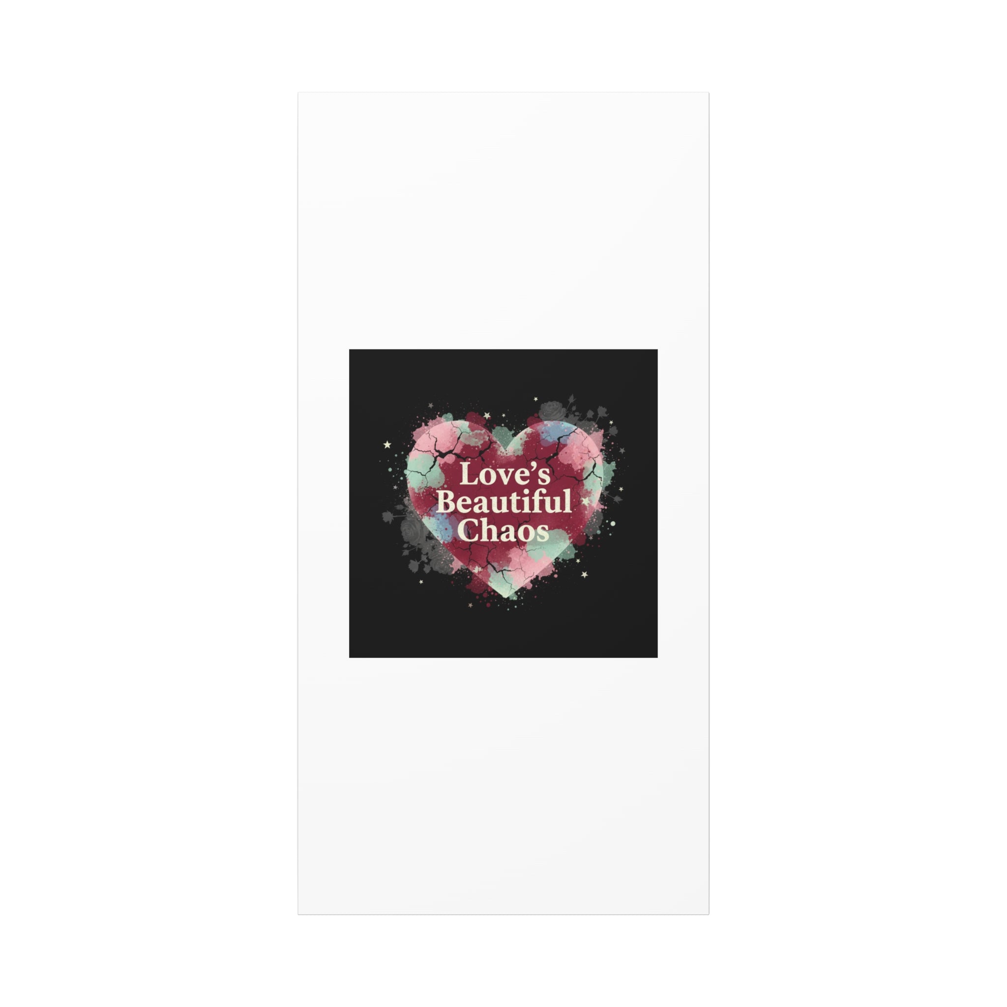 Love's Beautiful Chaos Canvas Print | Soft Grunge Hearts, Distressed Heart Art