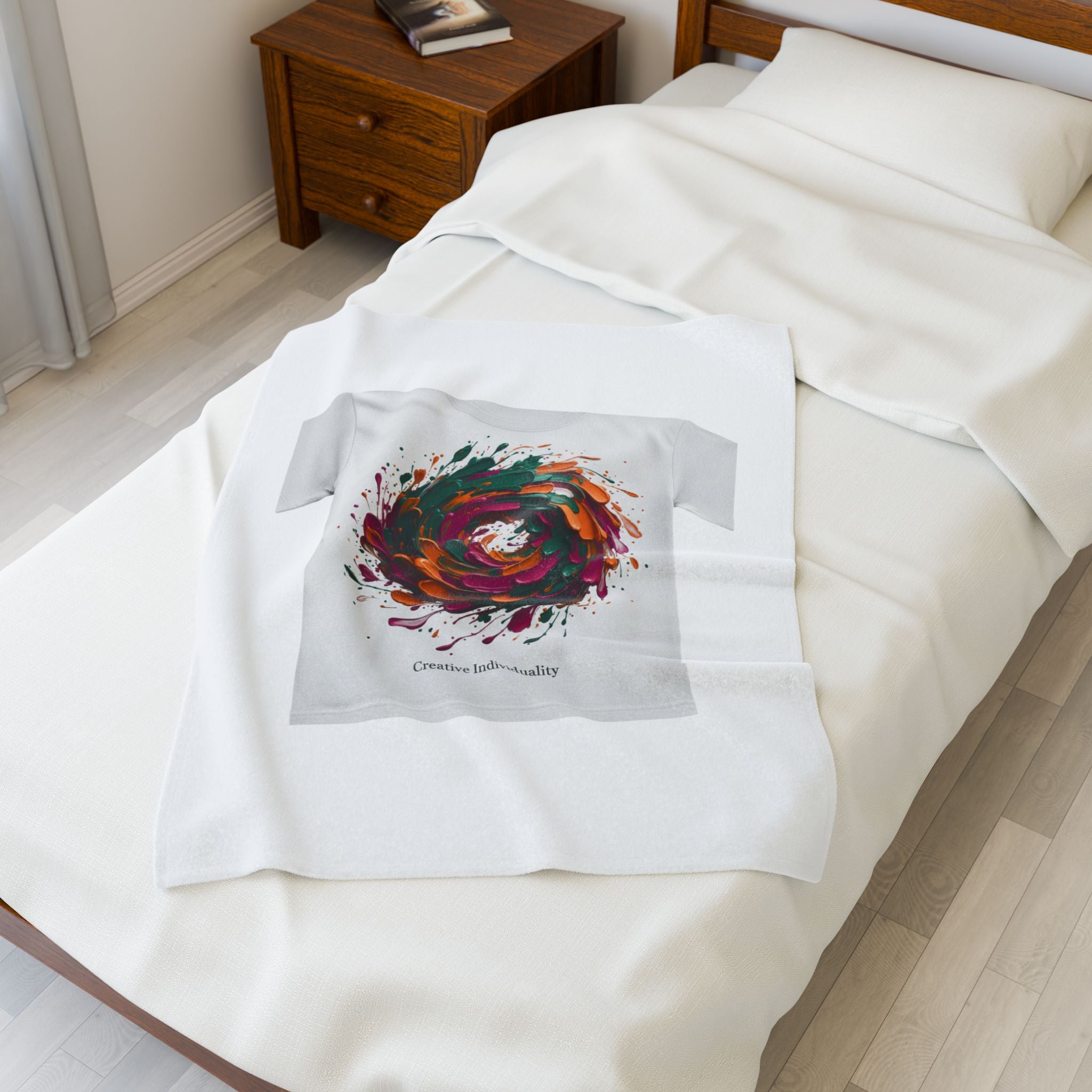 Painterly Abstract Floral Swirl Blanket | Artsy Brushstroke AOP