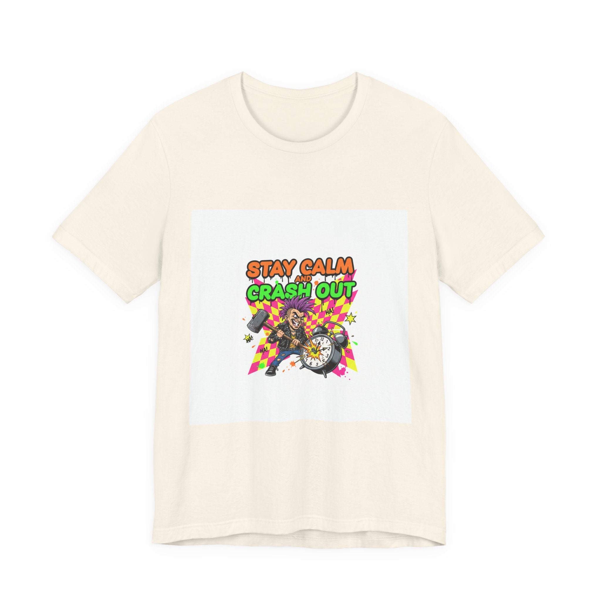 Stay Calm Crash Out Tee | meltdown shirt, neon graffiti streetwear