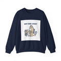 Workhorse Desk Jockey Sweatshirt | corporate burnout parody, collegiate horse design