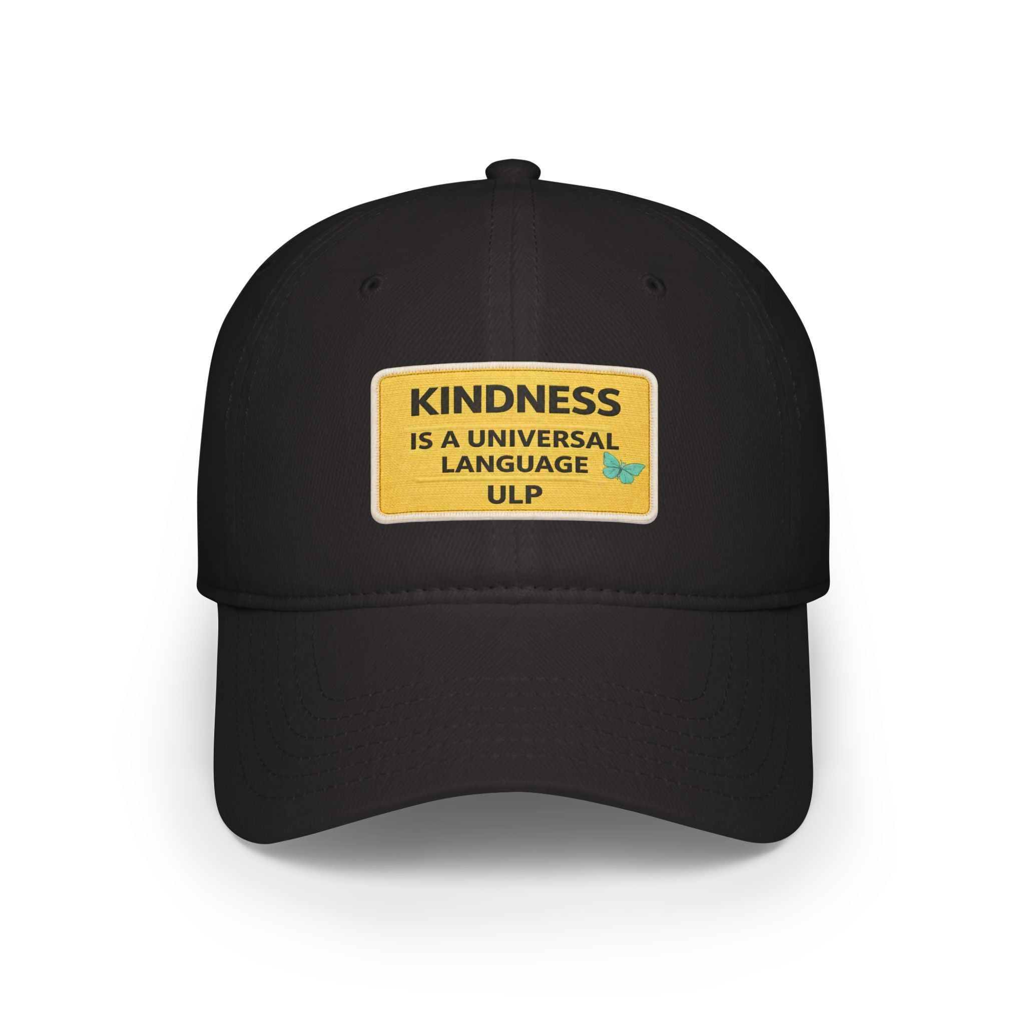 Kindness Is A Universal Language Patch Cap — Red Low Profile Baseball Hat