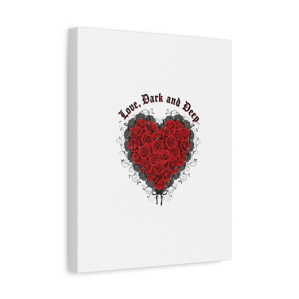 Love Dark and Deep Heart Canvas, Nu Romantic Gothic Romance, 80s Nostalgia