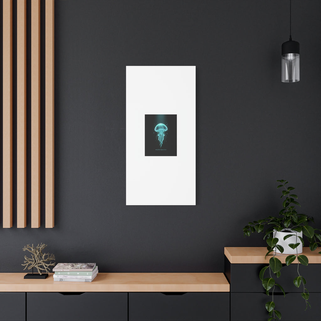 Bioluminescent Jellyfish Art Canvas | Deep Sea Aesthetic, Neon Glow