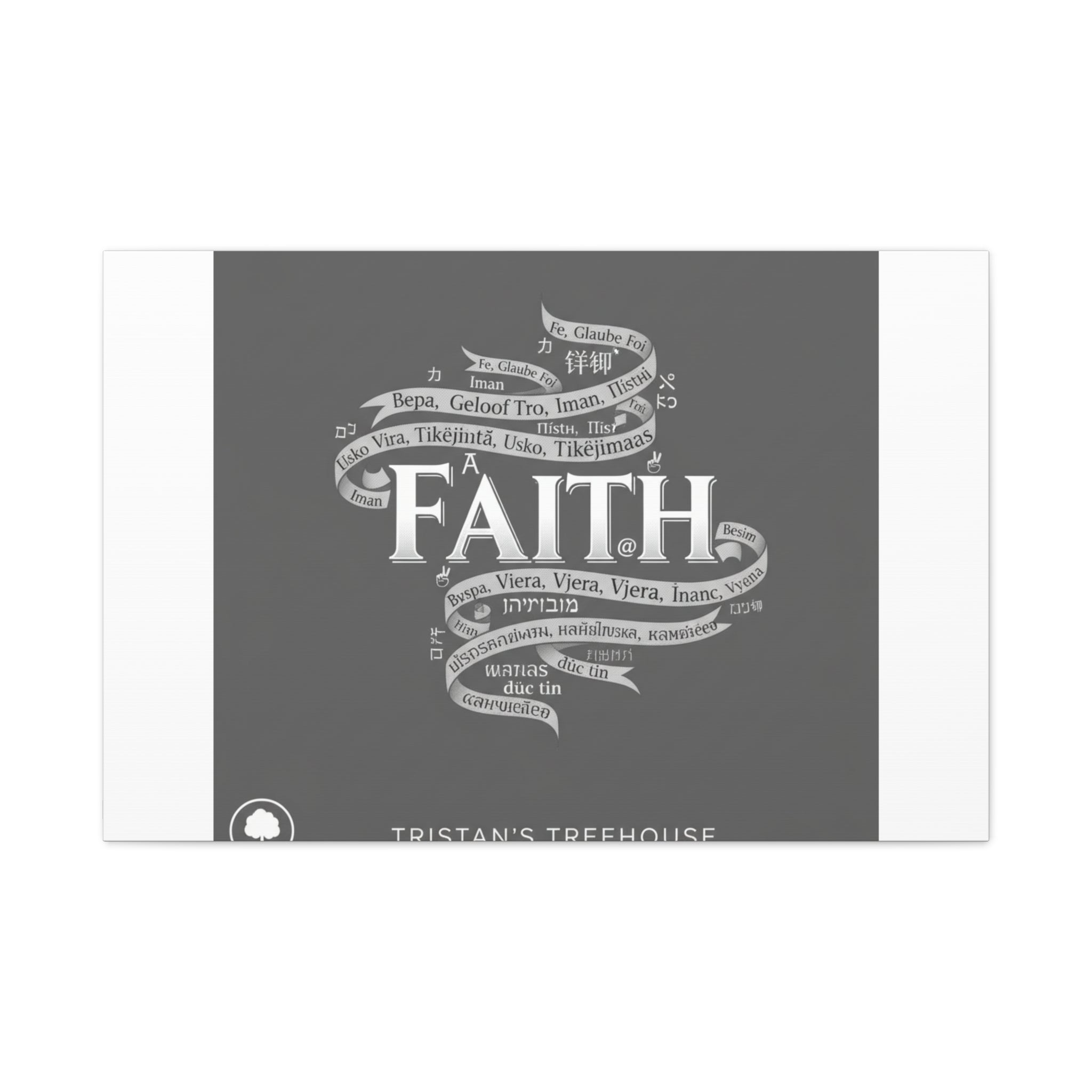 handwritten faith ribbon Canvas | sketch aesthetic, doodle design