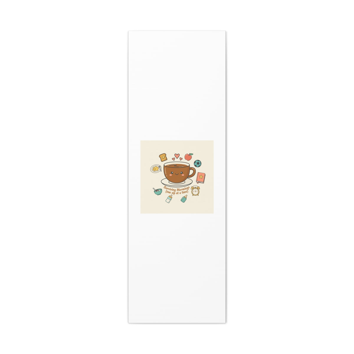 Surviving Mornings (One Sip at a Time) Canvas | Parenting Morning Humor, Coffee & Kids