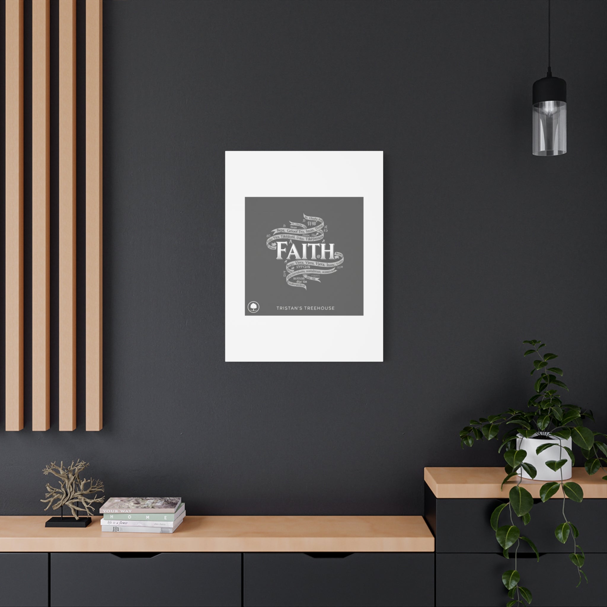 handwritten faith ribbon Canvas | sketch aesthetic, doodle design