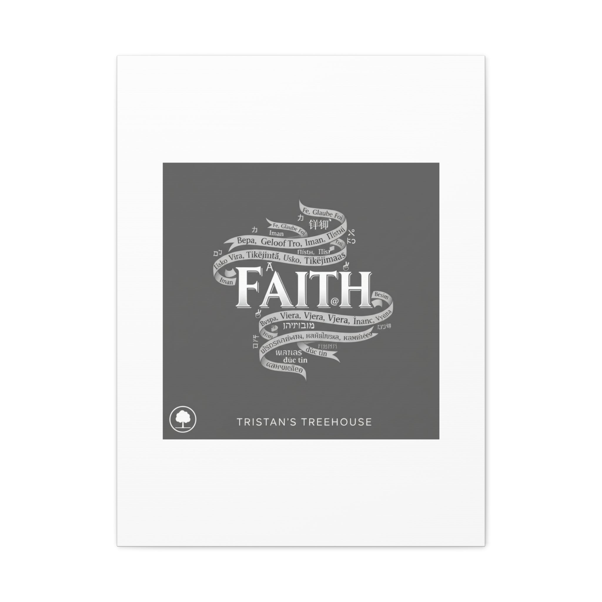 handwritten faith ribbon Canvas | sketch aesthetic, doodle design
