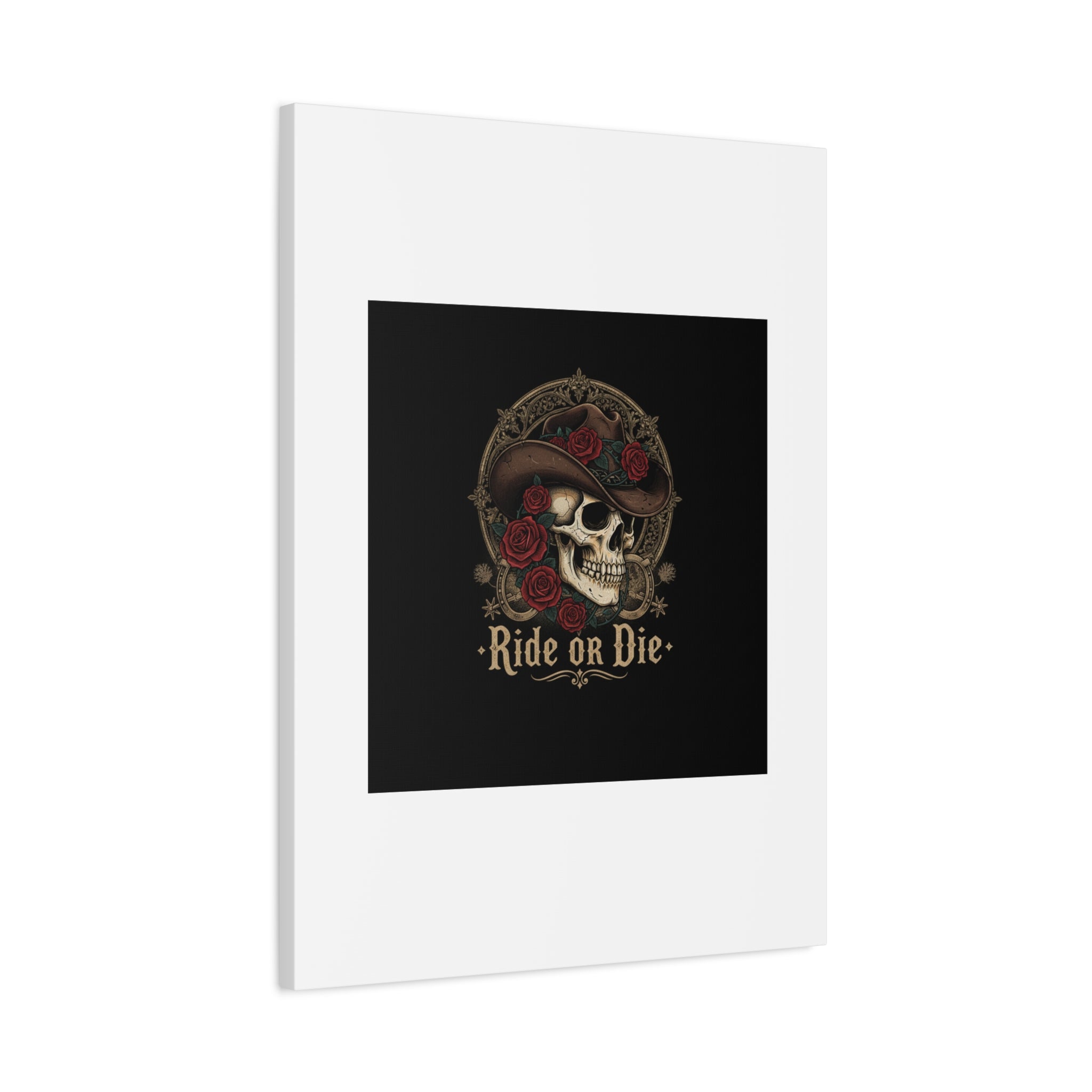 Ride or Die Skull Canvas | Western Skull Art, Gothic Americana