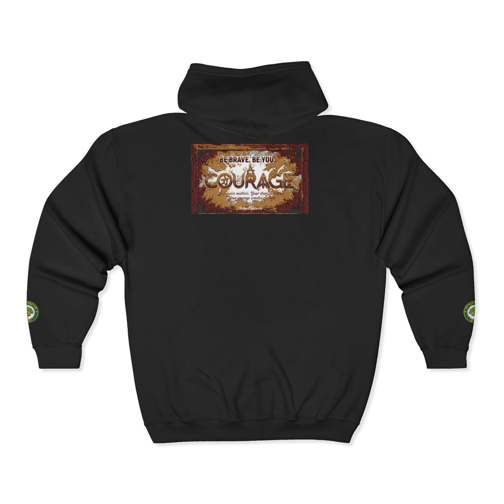 Courage Treehouse Zip Hoodie — “Courage is a universal language”