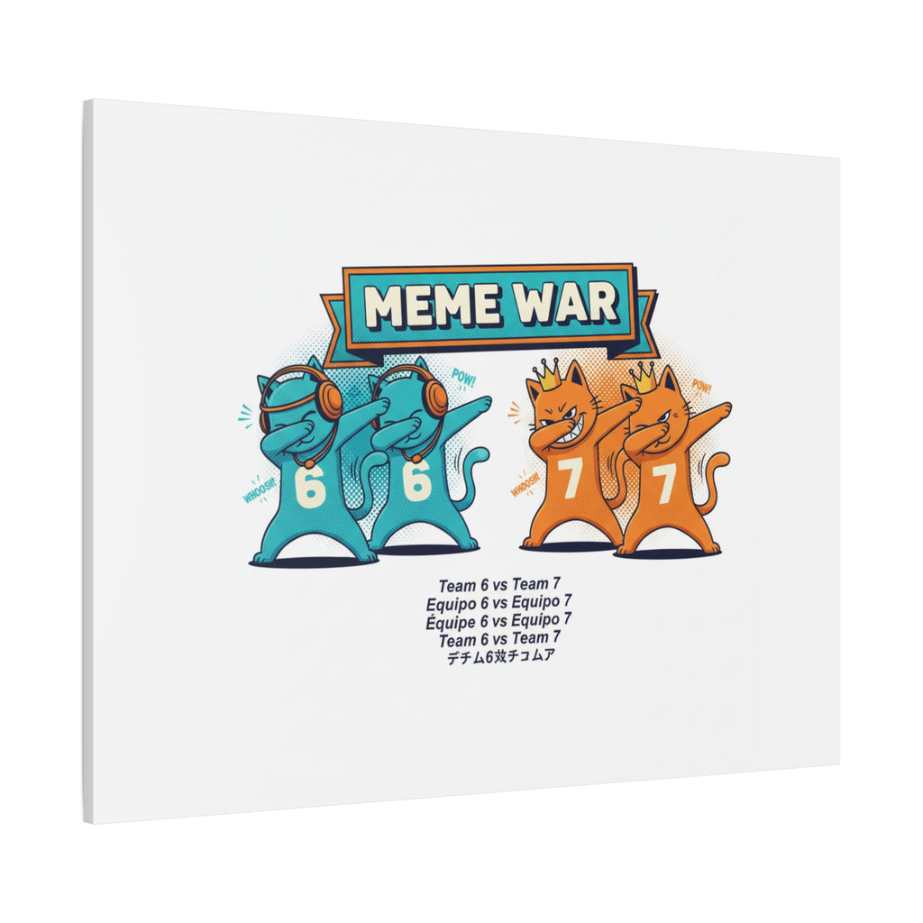 Meme War: Six vs. Seven Canvas Wall Art