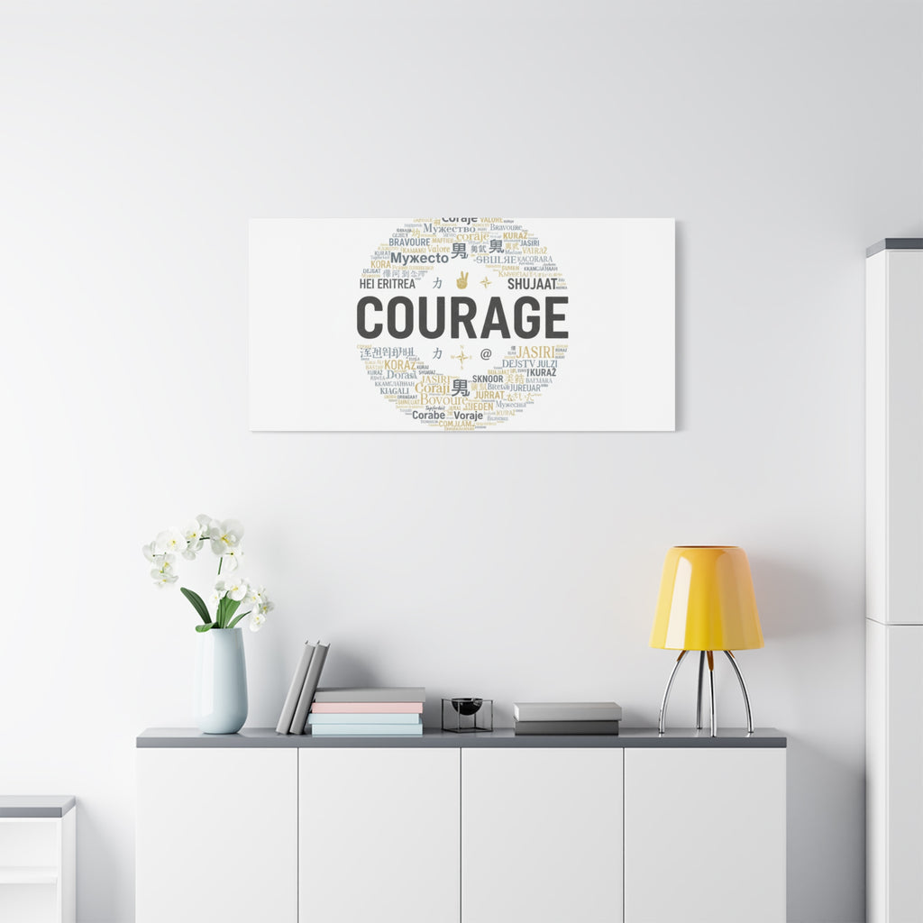 Courage Word Cloud Canvas | Fresh-Start Minimalism art print