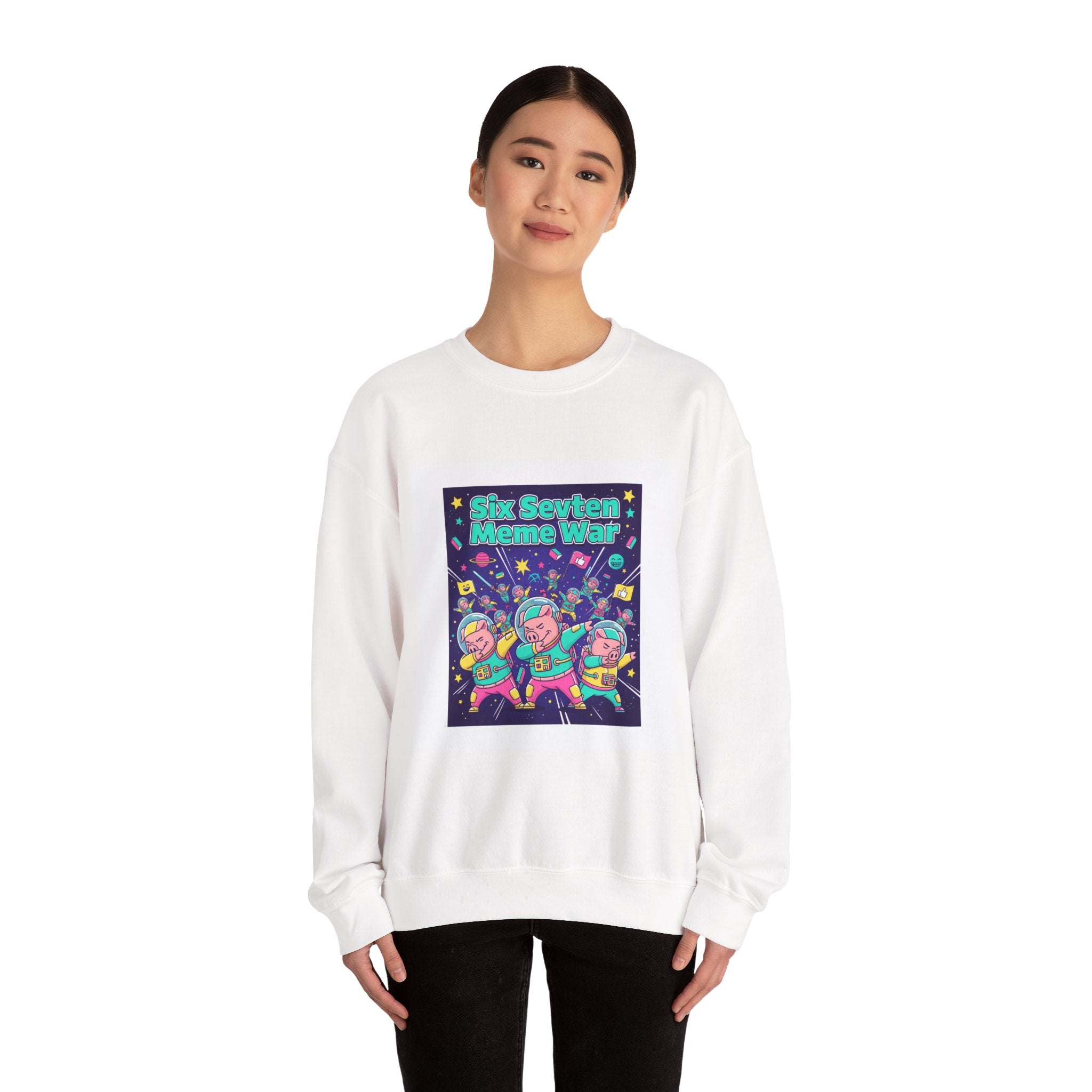 Meme War: Six vs. Seven Crewneck Sweatshirt
