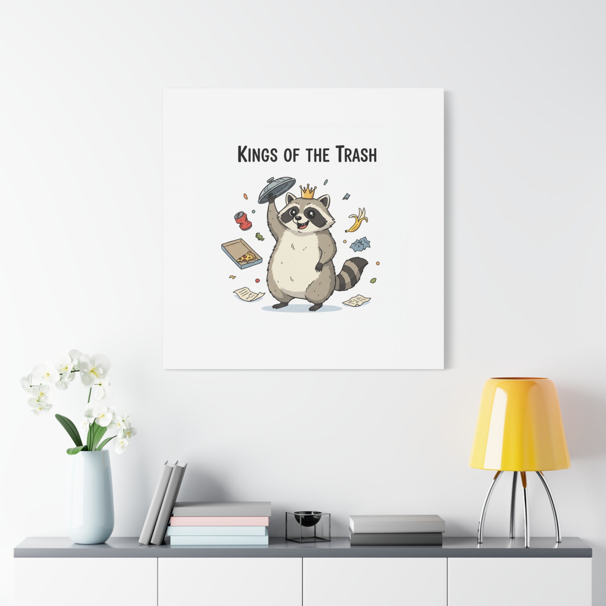 Kings of the Trash Canvas, Raccoon Doodle | Trash Panda, Goofy Critter Art