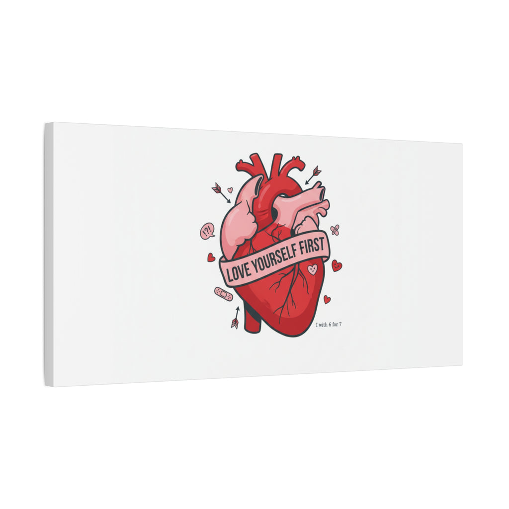 Love Yourself First Canvas, Hearts-with-a-Twist, Anti-Valentine Art
