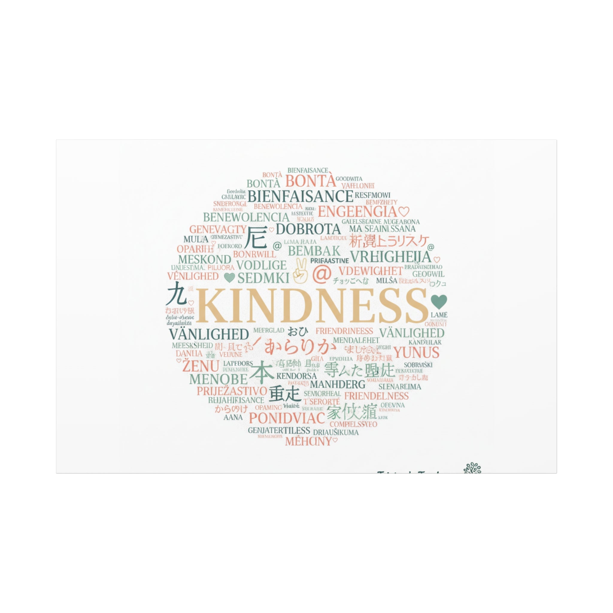 Kindness Word Cloud Canvas | Fresh Start Minimalist Wall Art