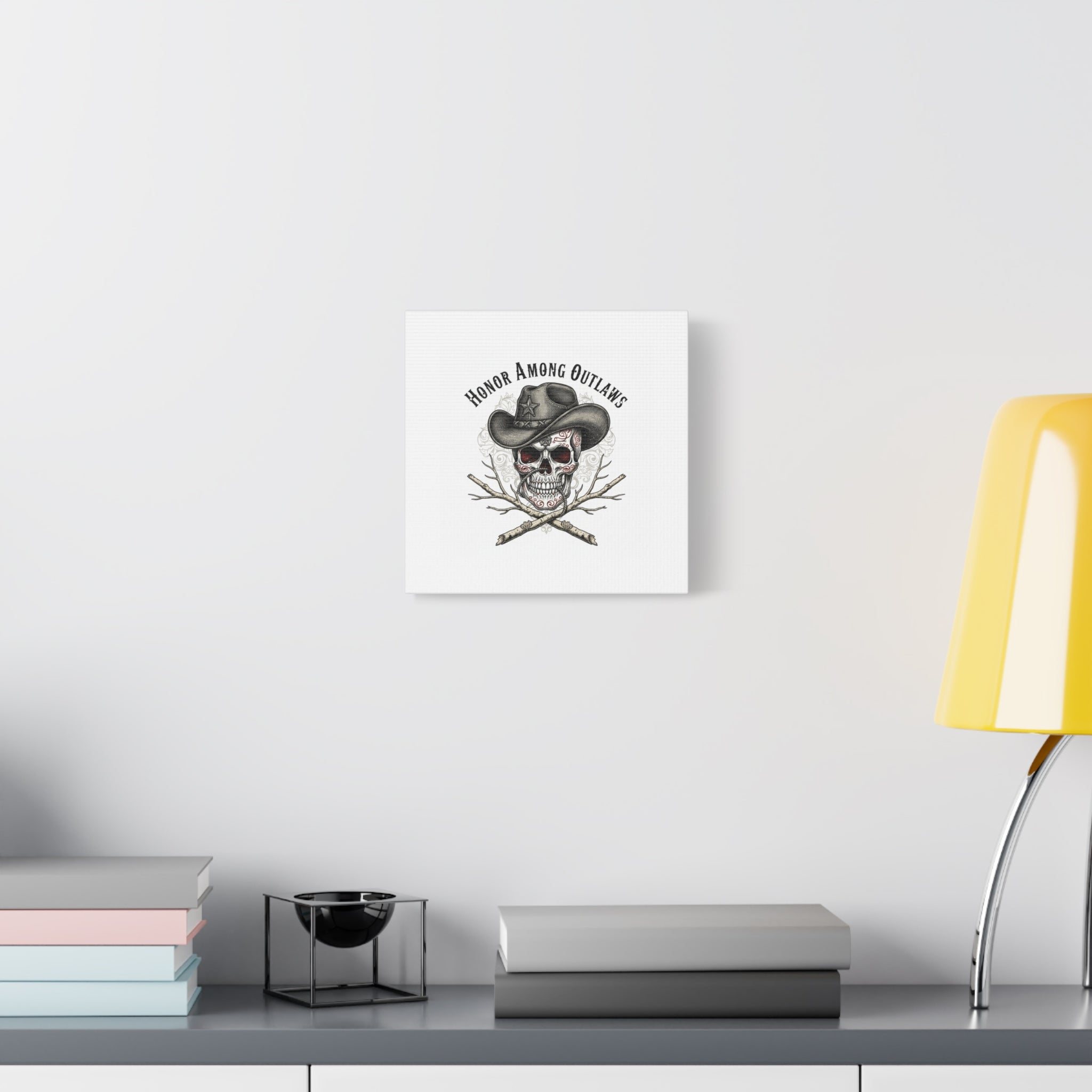 Honor Among Outlaws Canvas | Western Skull Art, Gothic Americana Desert Noir