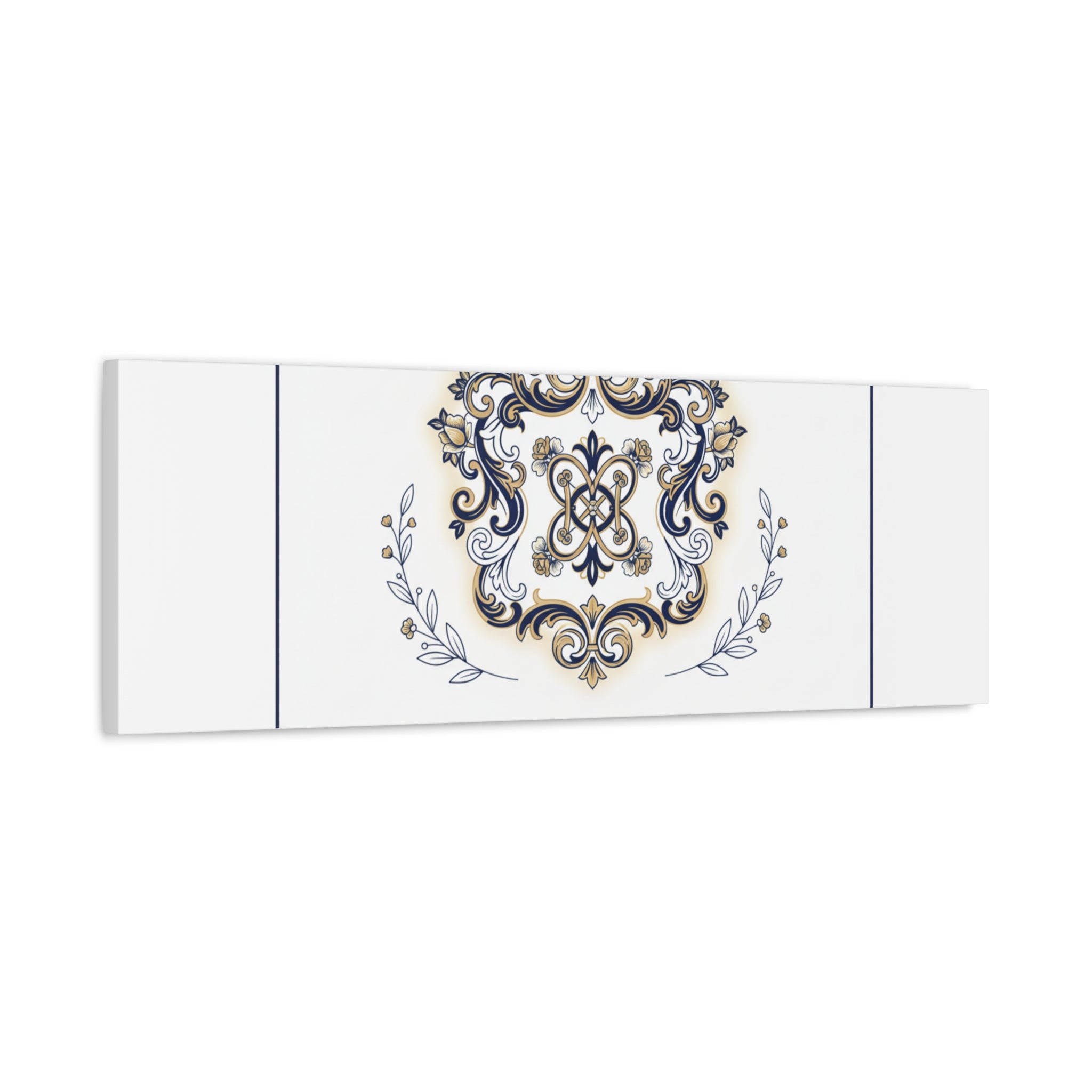 Ornate Brooch Emblem Canvas | Vintage Formalwear Accents, Baroque Print