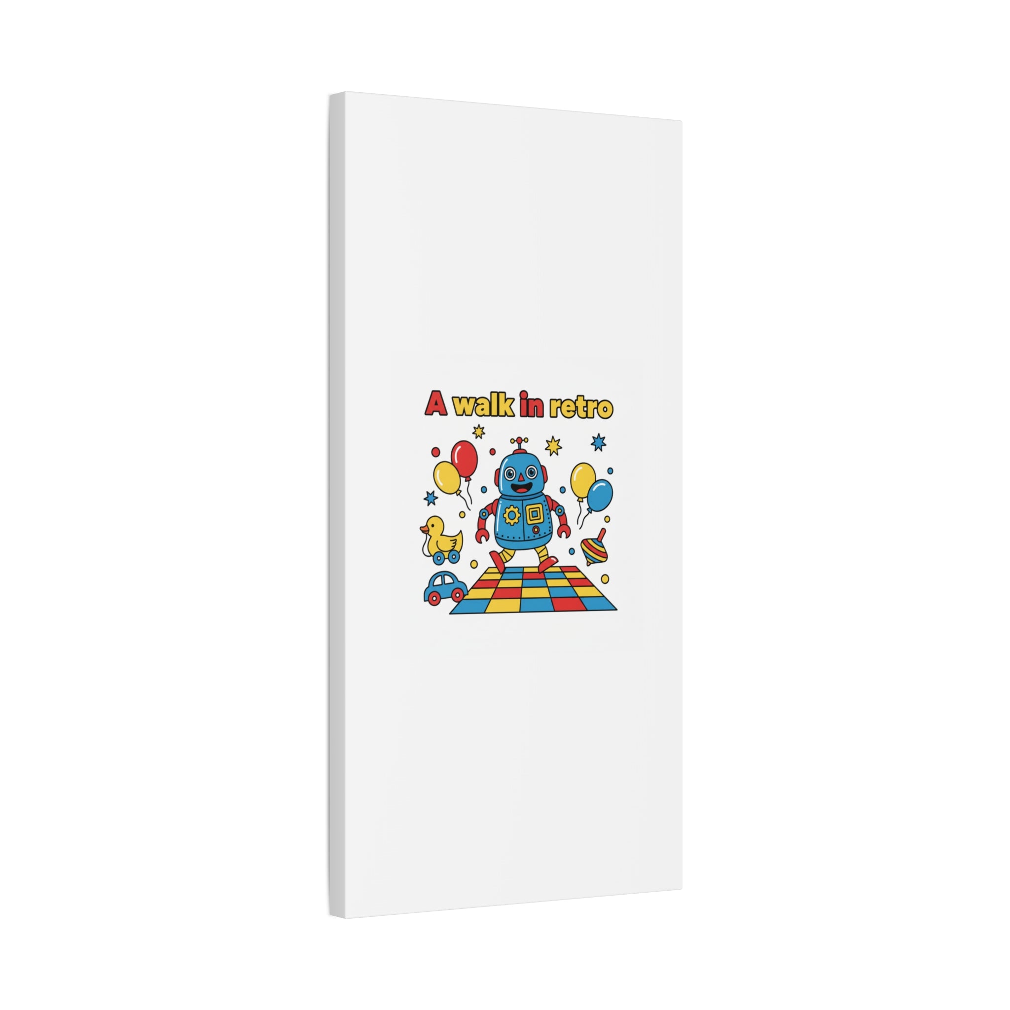 Retro Toy Robot Canvas | Throwback Kid, Primary Color Nostalgia