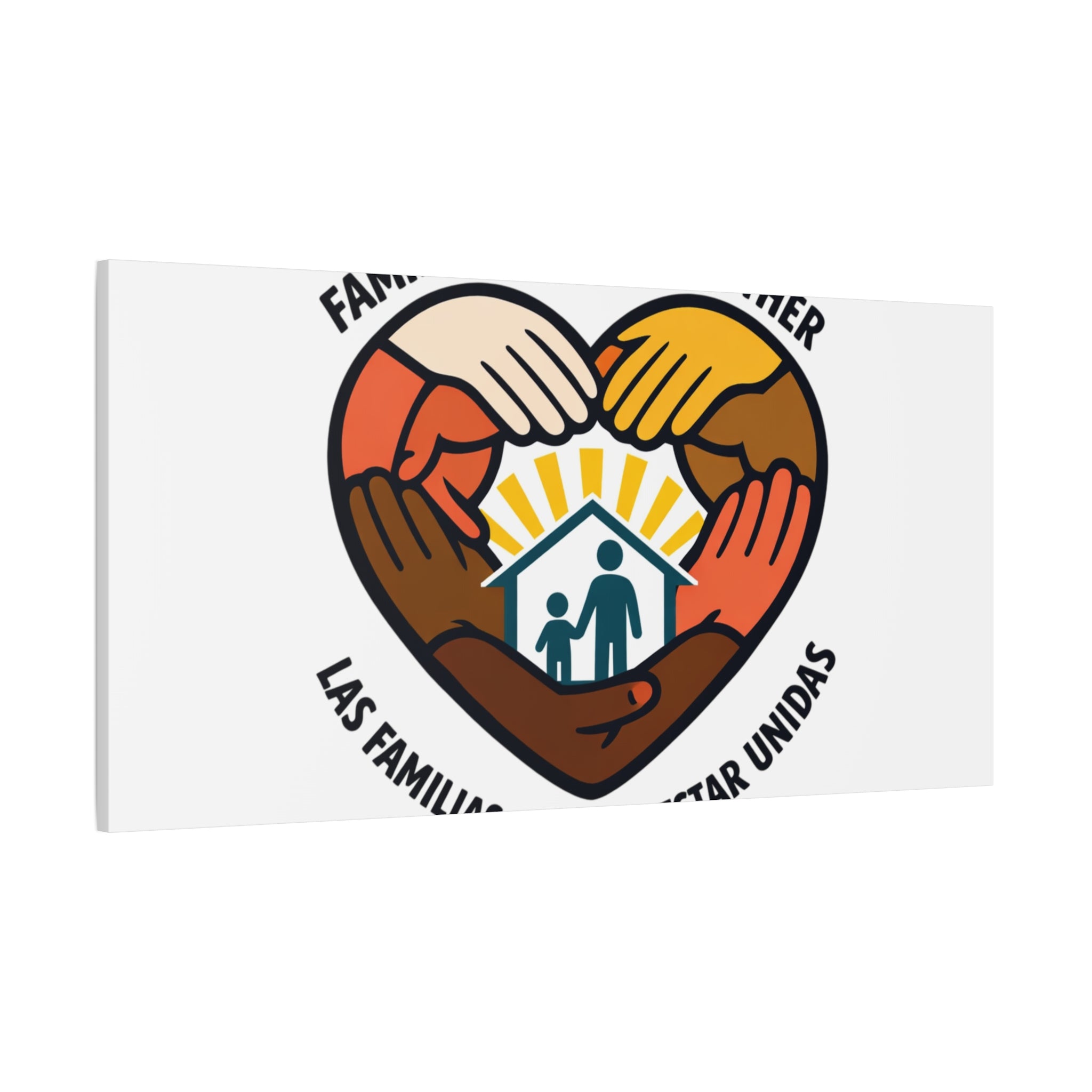 Families Belong Together Canvas, family unity solidarity, bilingual inclusive decor